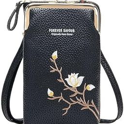 Crossbody Bag for Women Gift for Girls Stylish Soft Faux Leather Purse Wallet Pouch with Zipper Sling Mini Shoulder Bags with Strap Card Slots (Black)-image-100