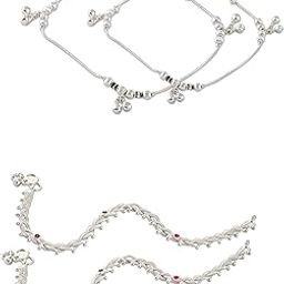 Heer Collection Traditional Jewellery For All Occassions Anklets Payal Pair for Women/Girls Alloy Anklet - Bzr_Combo Payal 110 - PARENT-image-85
