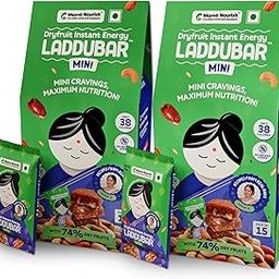 LADDUBAR Minis - Dryfruit Energy Bars | No Refined Sugar, No Palm Oil & No Preservative | Bite Size Mini Bars | Dates, Dryfruits and Cow Ghee | Pack of 30 Dryfruit Bars-image-11
