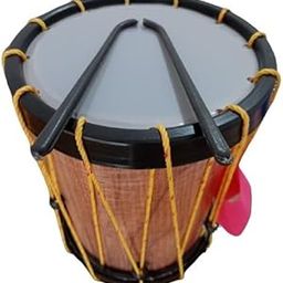 AZATTO Indian Made Extra Large size Musical Drum Chenda Dhol Toys for Kids Perfect size South Indian Style musical Toy Chenda with Hanging thread and 2 Sticks (Extra Large size)-picture-10