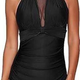FM Fashion Women's High Neck Monokini One Piece Swimwear-image-96