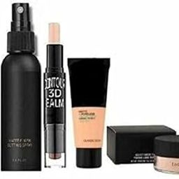 Prasadhkam Make Up Combo Kit For Girls & Women, 1 Makeup Fixer Spray, 1 Primer, 2 In 1 Concealer And Highlighter Stick, 1 High Definition Foundation, 1 Compact Powder-image-64