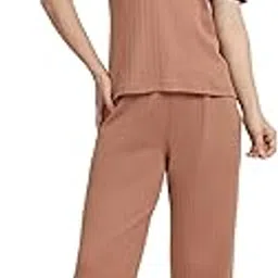 twin birds Women Cotton Co-ords Set | Relaxed fit Nightwear Set | Textured Loungewear-picture-14