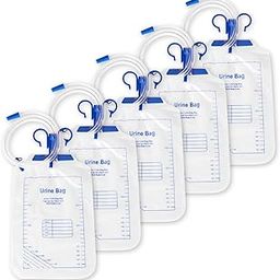 MEXPLE Uro2000 Urinary Collection Disposable Bags with Anti-Reflux Chamber, Urine Bag with 2000ml, Professional Urinary Bag for Home and Hospitals Health Aids, Pack of 5-image-43