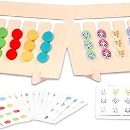 ILAMANE™ Montessori Wooden Matching Puzzle Board | Color & Animal Sorting Game with Flash Cards | Educational Toy for Toddlers | Color Matching Toys for Kids-16