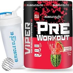 MUSCLE ELITE FITNESS Pre Workout Supplement Increase Endurance, Muscles, Strength, Focus, Energy Supplement 255g Watermelon Pack of 1 with sipper-image-60