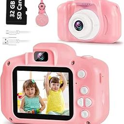 CADDLE & TOES Kids Camera for Girls Boys, Kids Selfie Camera Toy 13MP 1080P HD Digital Video Camera for Toddler, Christmas Birthday Gifts for 3-10 Years Old Children (32GB, Pink)-image-9