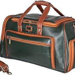 Genuine Leather High Capacity Travel Backpack Cum Duffel Bag (Green)-image-15