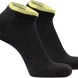 Pure Cotton Premium 1 Pair Athletic Ankle Socks, Black with Yellow Trim, Low Cut For Men and Women - Stretchable Free Size Anti Odur Sweat Free Anti Slip-image-99