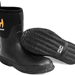 Rubber Boots for Men with Steel Shank, 6mm Neoprene Insulated Rain Boots, Mid Calf Waterproof Rubber Work Boots for Hunting, Gardening, Farming, Fishing-picture-27