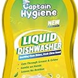 Captain Hygiene Liquid Dishwasher – Yellow Fresh Citrus Scent | Cuts Grease & Grime, Gentle on Hands, No Residue | Sparkling Clean Dishes | New Formula (500 ML)-image-24