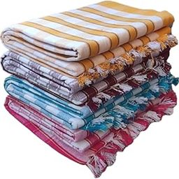 KNSS ((Multicolour Pack of 4) Handloom 100% Pure Cotton Towels XXXL Size 36/72Inch(90/180cm) 3/6feet Heavy Quality-image-33