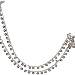 Stylish Silver Metal Plated Regular Comfortable Payal Anklet with Stone for Women and Girl-34