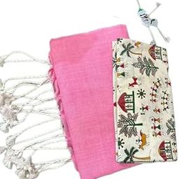 Pure Cotton Saree With Running Kalamkari Blouse Piece20-image-41