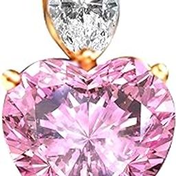 Gold Plated Pink American Diamond Studded Heart Shape Pendant Necklace Chain Stylish Jewellery Gift For Women & Girls (PX8P159PK_New) - Valentines Gift for Her-picture-12