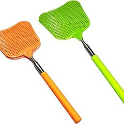 Telescopic Fly Swatters, Durable Plastic Fly Swatter Heavy Duty Set, Stainless Steel Extendable Handles for Indoor/Outdoor-2 Pack-image-29
