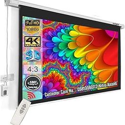 Inlight® 120 inches Diagonal, UHD-3D-4K Ready Technology Motorised Projector Screen 4:3 Picture Aspect Ratio, 8 Ft. x 6 Ft., with Cordless Remote(White)-image-9