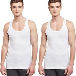 BODYX Pack of 2 Men's Ribbed Regular Vest White BX207-W-image-27
