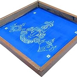 Anciently Tirupati Balaji Face Rangoli Stencil Wooden, Rangoli Sacha Wooden, 1 Piece (10x10 Inches)-19