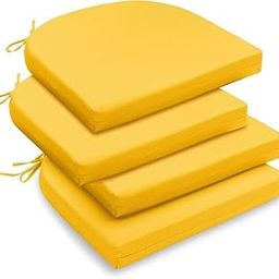 ANAND INDIA GROUPS Patio D-8 Round Outdoor Bistro Chair Cushions Set of 4, Waterproof Cushions for Outdoor Furniture, Round Seat, Pads with Ties for Patio, Garden, Dining Chairs, Living Room (Yellow)-image-93