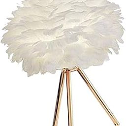 CALANDIS Elegant Led Feather Table Lamp Desk Light Lamp for Study Room Bedroom-image-10
