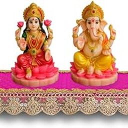 Decor n More Traditional Wooden Bajot Chowki with Embroidered Golden Lace Cloth | Handcrafted Wooden Pedestal Stand for Pooja, Idols, Festivals & Mandir Décor | Sturdy Wood Patla for Puja & Decoration-image-74