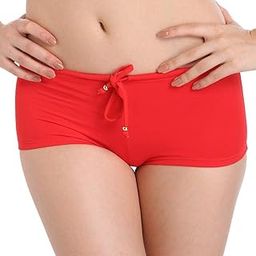 Quick Dry Red Swimwear Women Swimming Trunks Shorts Sports Fitness Beach Briefs Workout Swimsuit MC237:Red, XL-image-81