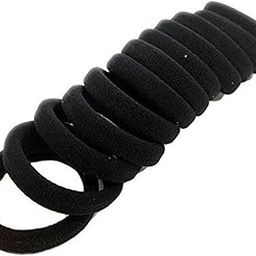 FOK Set Of 25 Pcs Black Colored Elastic Cotton Stretch Hair Bands Headband - Black-image-3