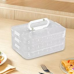 The Style SutraDumpling Box Fresh Keeping Box Sturdy Multifunction for Camping BBQ Biscuits Clear 3 Layers | Kitchen, Dining & Bar | Food Storage Containers-image-9