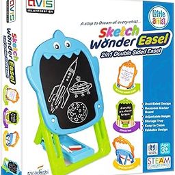 BKDT Marketing Easle Board with Adjustable Stand 2 in 1 Black Board for Chawk and White Board for Marker Learning & Writing with Marker, Duster & Chalk-10