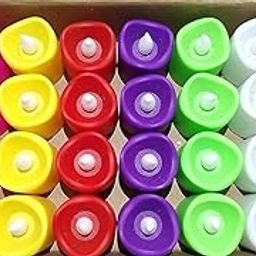 Happiory- LED Tealight Diya Set, Flameless Battery-Operated, Multicolor, Pack of 24, for Diwali, Christmas, Birthday Decoration-image-94
