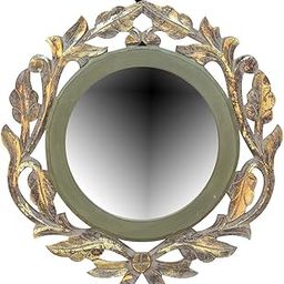 AMAZE SHOPPEE Antique with Handicraft Work Wood Mirror Frame Wooden Decorative Item Wall Hanging Mirror Frame-17