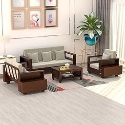 NATRAJ ART & CRAFT Sheesham Wood 6 Seater Sofa Set with 2 Drawer Storage | 3+2+1 Wooden Sofa Set Furniture for Living Room Home Office (Walnut Finish)-image-81