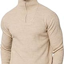 Self Design Beige High Neck Full Sleeves Regular Fit Mens Casual Sweater | Casual Winter Sweater for Men | Mens Sweater for Winter Wear (P_MSWT00083_Beige)-image-56
