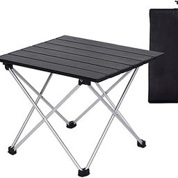PROBEROS Aluminium Camping Table Foldable Table 56 * 40.5Cm Aluminum Top For Outdoor Cooking, Hiking, Travel, Picnic, Sturdy Constructed Camping Table With Storage Bag, Black-image-4