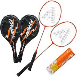Ashaway AM 9900 SQ Badminton Rackets Set of 2 | Strung | Racket Combo with 6 Shuttlecock Pack | Ideal for Kids and Adults Recreational Play-2