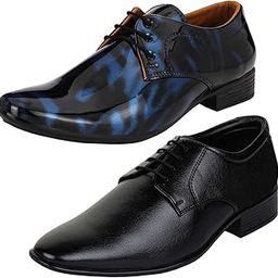 Relaxed Trendy Formal Shoes/Party Shoes/ 2 Shoes Combo with Free Belt for Men and Boys (BAZAAR8431_VTR01-Blk-Blu-301-Blk) Multicolor-image-80