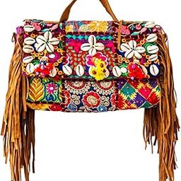 Handcrafted Banjara Patchwork Handbag With Detachable Sling, Assorted, Small, Pattern For Women And Girls For College, Social Outings, Festivals Or Parties-image-12
