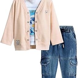 Boys Cotton Printed 2-Piece Jeans Set-21