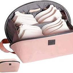 Homeaura® Bra Underwear Organizer for Travel Lingerie Pouch with Multi Storage Compartments Organiser| Waterproof Portable Storage Bag for Innerwear Clothing Toiletries and Travel Essentials (Pink)-image-76