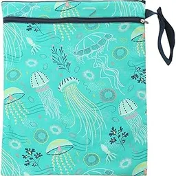 MYADDICTION Waterproof Reusable Zip Pouch Infant Wet Dry Bag Cloth Diaper Nappy Green-picture-14