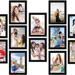 Amazon Brand - Solimo Set of 12 Collage Photo Frames (6x8 Inch-12), Black-22