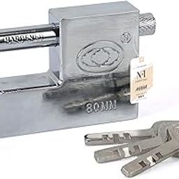 NFI essentials Heavy Duty Padlock with 3 Keys-80mm/400g for Main Door Gate Lock, Locks for Tool Box, Shutters, Shops & Offices Rust Proof with Anti Drill Security Shackle Chain-11