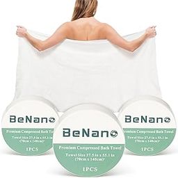 Benano Premium Compressed Towel Tablets Disposable Towel 55.1 in x 27.5 in Large Bath Towel Travel Towel Reusable for Hotel Camping Sports Hiking Beach Swimming Vacation (55.1" x 27.5" (3 Pack))-11