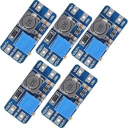Hexonix MT3608 DC-DC Step Up Module, DIY Mini Voltage Booster Adjustable Power Supply Converter for 2V-24V to 5V-28V, 2A (Pack of 5 Pieces)-1
