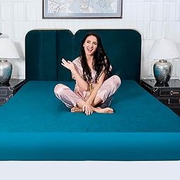 Kolar Premium Bamboo Mattress Protector| 100% Water Proof Protector King Size 78x72 Inches | Breathable and Hypoallergenic Ultra Soft Fitted Bed Protector Cover - Teal-image-68