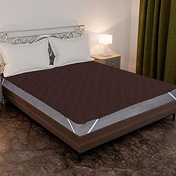 ACHIR 100% Waterproof Polycotton Breathable Corner Elastic Fitted Style Mattress Protector/Bed Cover - King Size, 72x78 Inch, 182.88x198.12 CM, 6ftx6.5 Feet - Brown-image-98