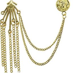 Partwear And Wedding HOOK Label Pin With Hanging Chain Label Pin Suit Gold Brass Brooch For Men And Boys-image-19