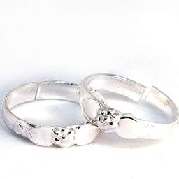Plain SIlver Non-Precious Metal Adjustable Toe Ring for Women-image-29