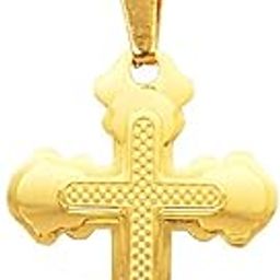 Stainless Steel Gold Engraved Cross Pendant Chain Necklace for Men Women 20 inch-image-25